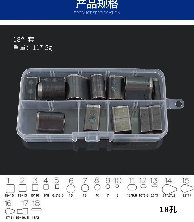 18/24/39/52/55Pcs Shaped Style One Hole Hollow Punch Cutter Set Punching Tool for Leather Belt Phone Holster Leather Craft DIY