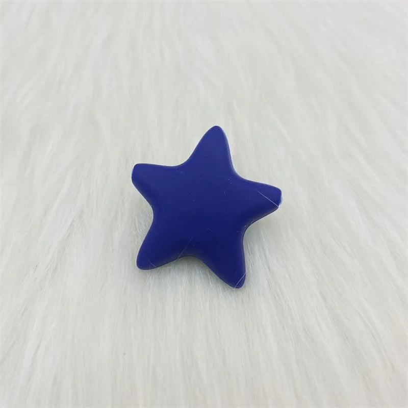 10pcs Stars Silicone Beads 15Colors Baby Teethers Food Grade Baby Teething Toys For Pacifier Chain Necklace DIY Accessories