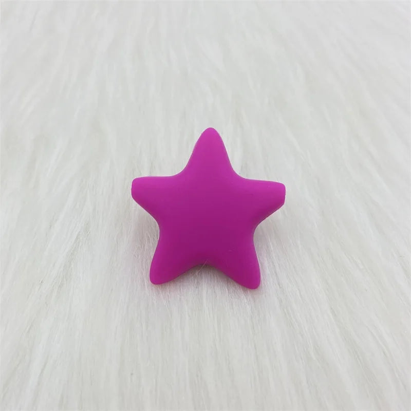 10pcs Stars Silicone Beads 15Colors Baby Teethers Food Grade Baby Teething Toys For Pacifier Chain Necklace DIY Accessories