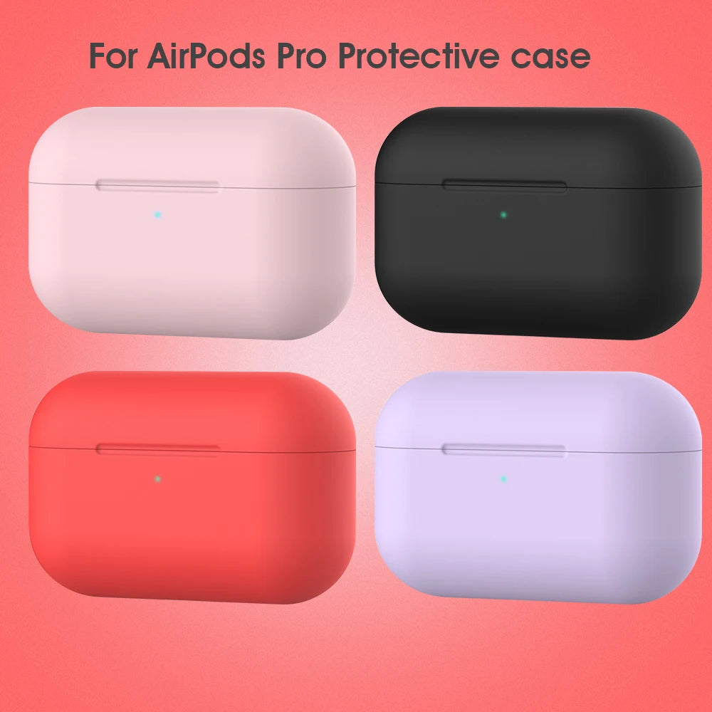 For AirPods Pro Protective Case Silicone New Solid Color Apple Airpods 2 1 Bluetooth Headset Soft Case Cover with Hook