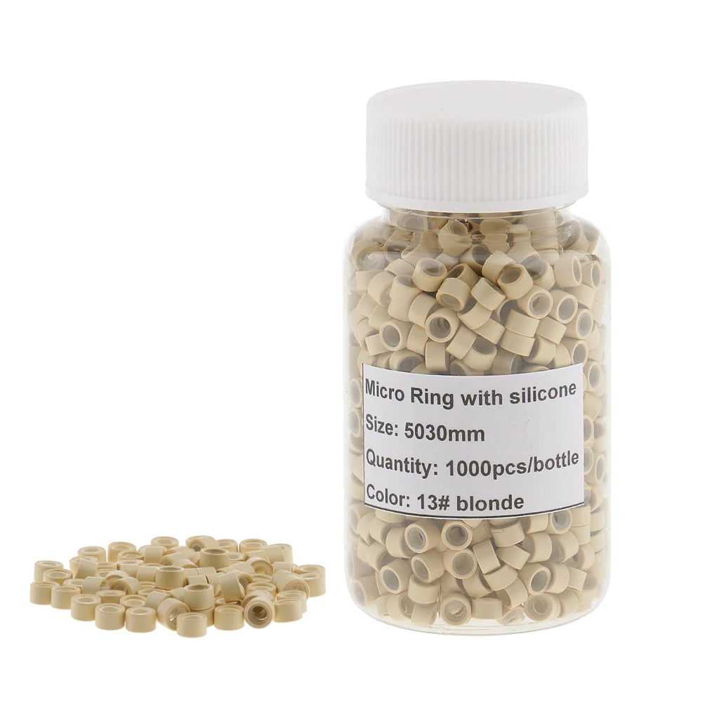 1000pcs Hair Extension Silicone Micro Rings Links Beads Loops Crimp Lot Bulk Hair Extensions Color Ring