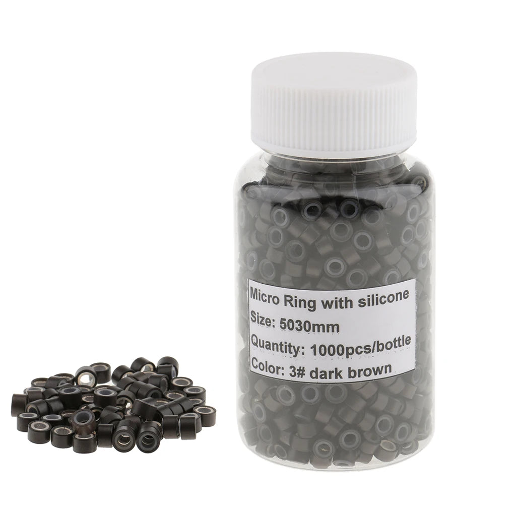 1000pcs Hair Extension Silicone Micro Rings Links Beads Loops Crimp Lot Bulk Hair Extensions Color Ring