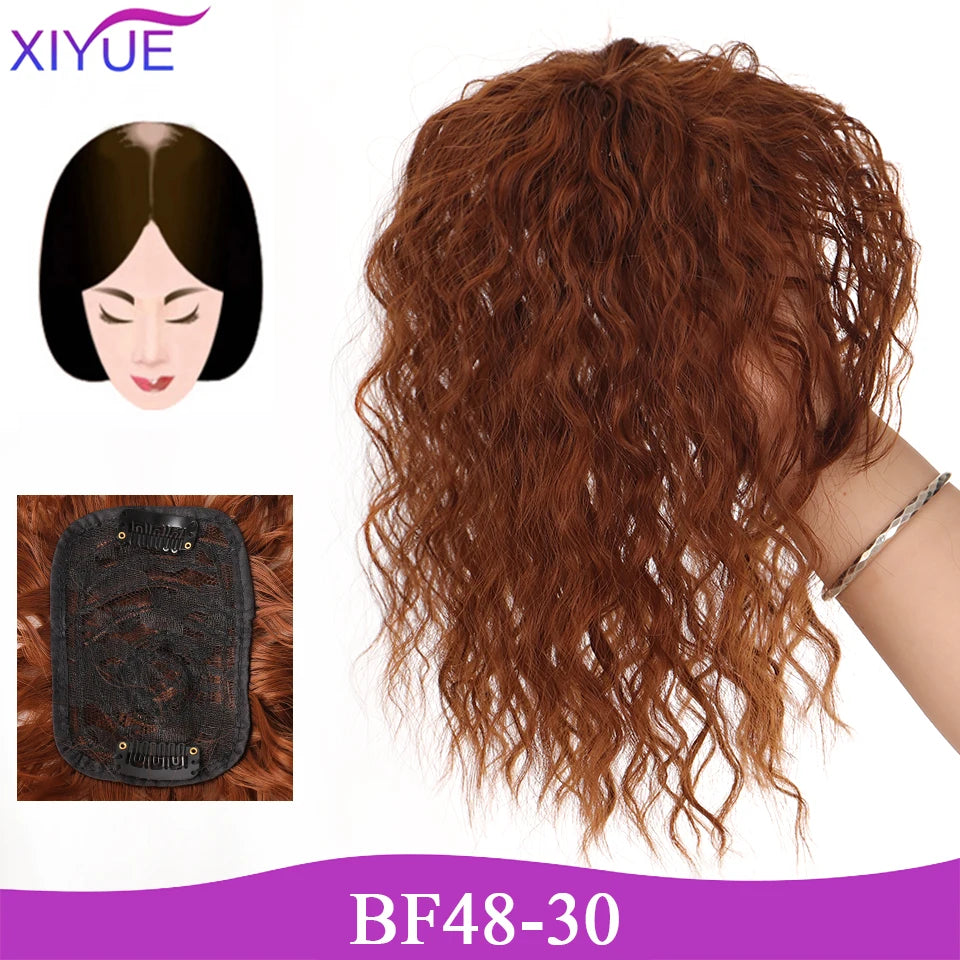 3D Bangs Invisible Seamless Head Hair Water Ripple Hair Air Bangs Head Overhead Natural Invisible Replacement Cover White Hair