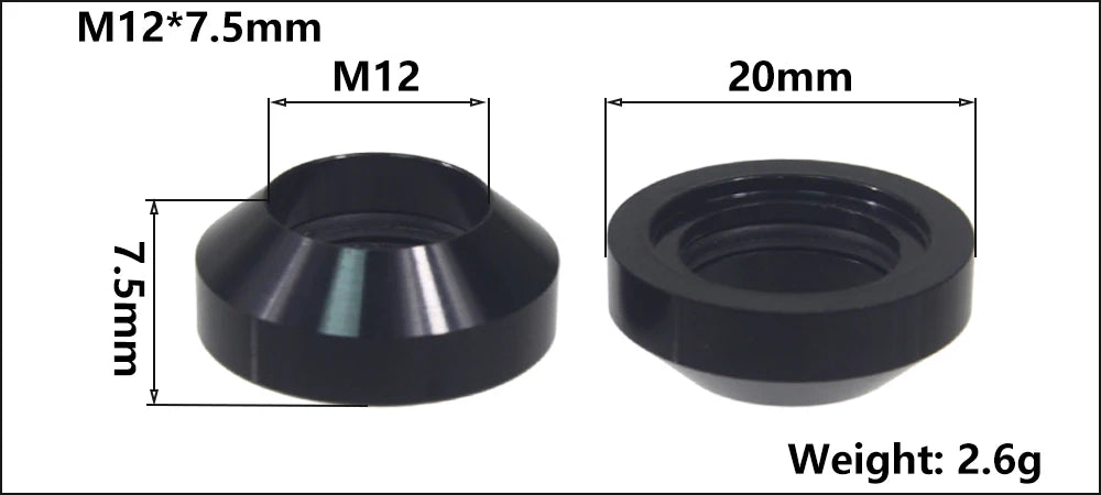 HEPPE MTB Road Bike Thru Axle Washer M12 M15 Axle Spacer Bike Hub Tube Shaft Skewer Spacer 0.5/1/2/3/4/7.5mm Thickness