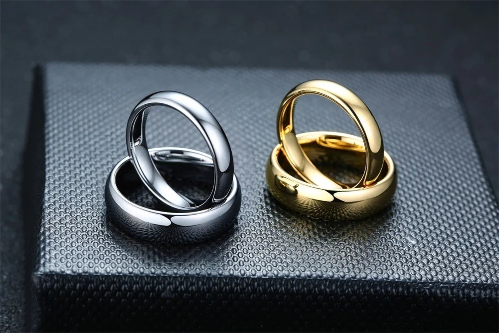 Vnox Anti Scratch Tungsten Wedding Rings for Women Men Simple Classic Wedding Bands for Couples Basic Jewelry