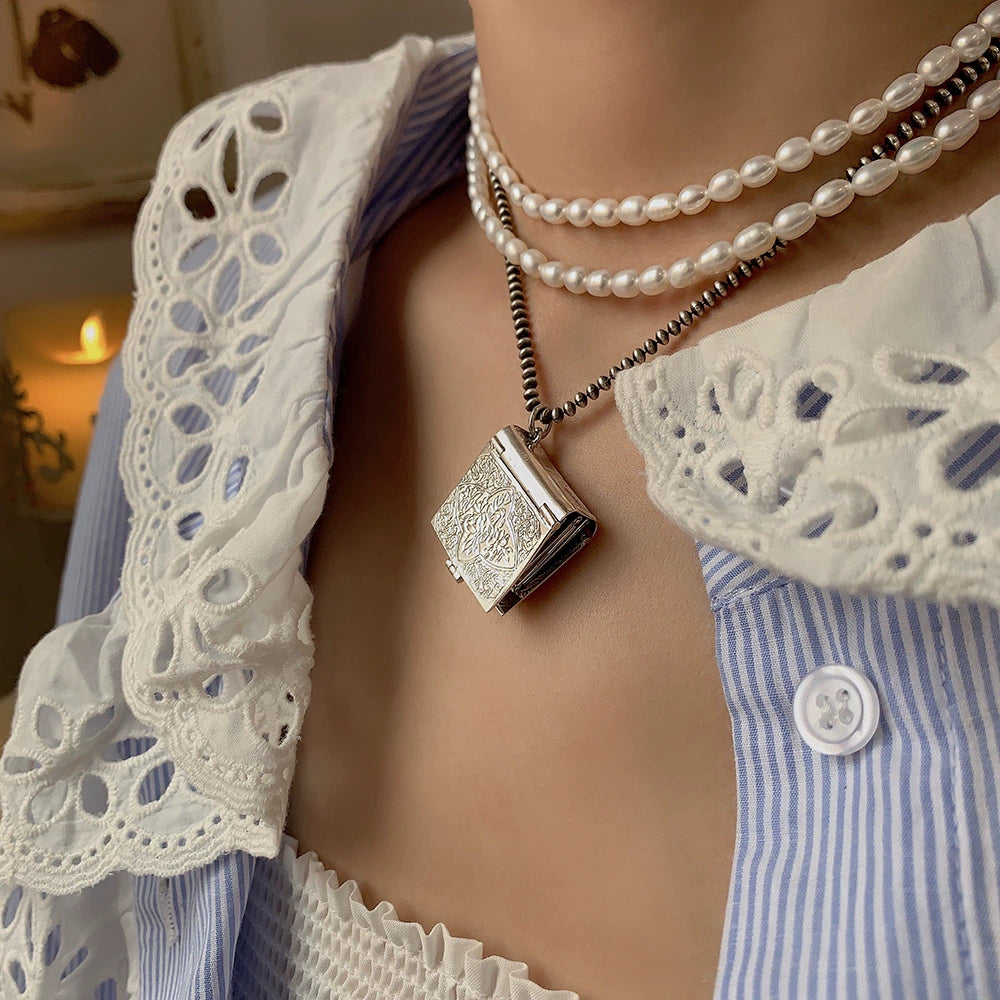 925 Sterling Silver Carved Turquoise Envelope Lucky Photo Box