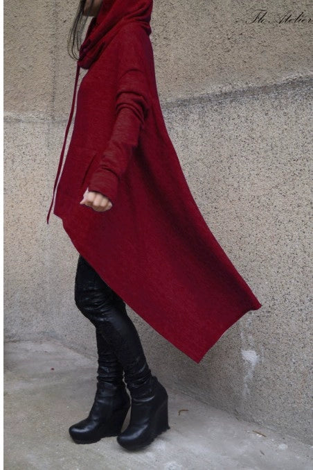 Fashion Trends New European and N Pure Color Long Hoodie