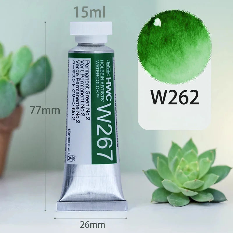 15ml Holbein Liquid Tube Packaging Watercolor Pigment Art Students Outdoor Sketch Speciality Painting Colored Fill Materials