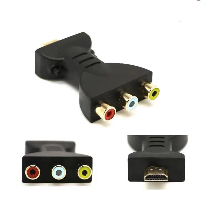 HD HDMI to AV Adapter Cable 3RCA Lotus Head Red White Yellow/Red Green Blue Converter HDMI to Audio Video