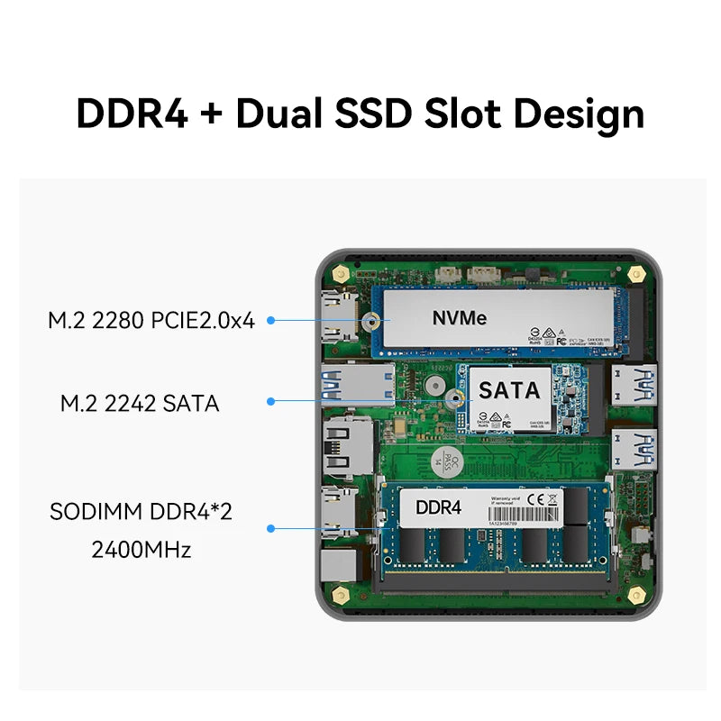 MOREFINE M8 Mini PC Intel 5205U up to 1.9GHz Windows 11 pro 16G RAM 512G SSD 4K@60 WiFi 5/BT 5.1 Laptop Desktop Computer Office