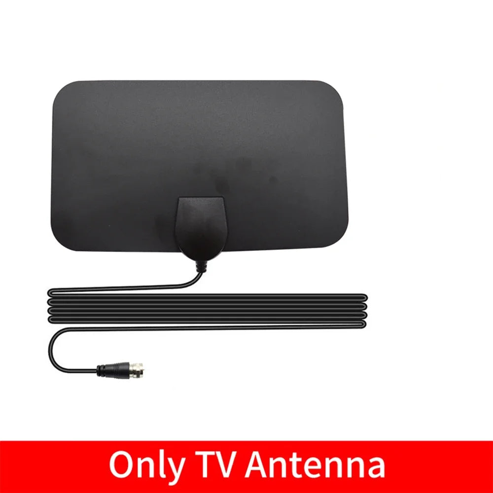 TV Antenna 4K 25DB High Gain HD TV DTV Box Digital EU Plug 3000 Miles Booster Active Indoor Aerial Flat Design