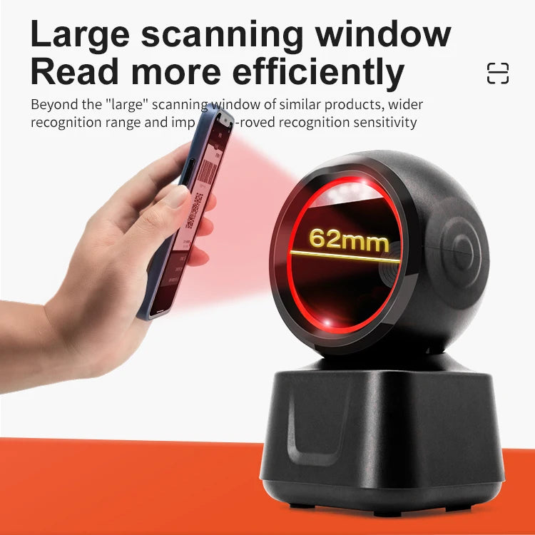 2D Barcode Scanner Image Platform Durable Desktop Scanner 1D 2D QR Code Reader USB Omnidirectional High-speed Precision Scanner