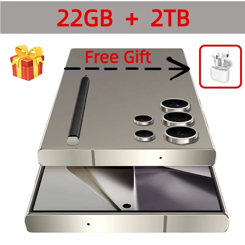 2025New S24 Ultra 7.3HD Cellphones Global Version 4G 5G Original Smartphone Dual SIM Android 14 Cell Phone 8000mAh Mobile Phones