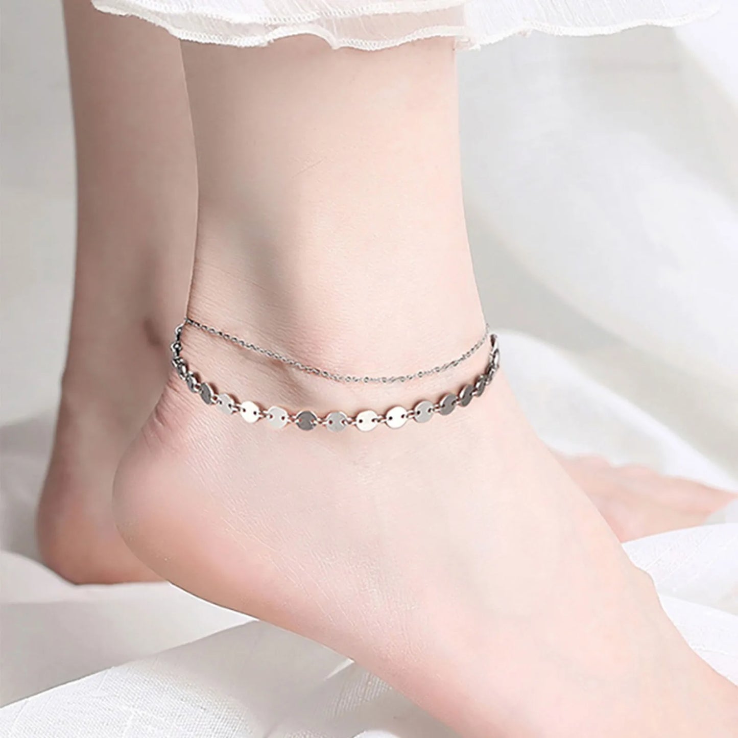 Simple Boho Anklet Bracelets For Women Summer 2023 Holiday Beach Chain Bead Ankle Bracelet On Leg Foot Wedding Party Jewelry