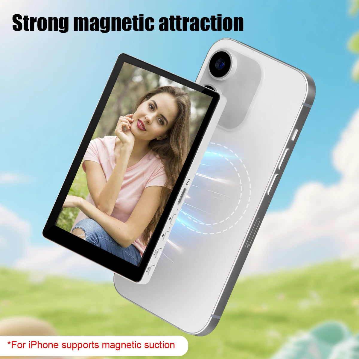 Wireless Magnetic Mount Vlog Selfie Monitor Screen Phone Rear Camera Selfie WiFi Bluetooth Connection for Selfie Live Vlog