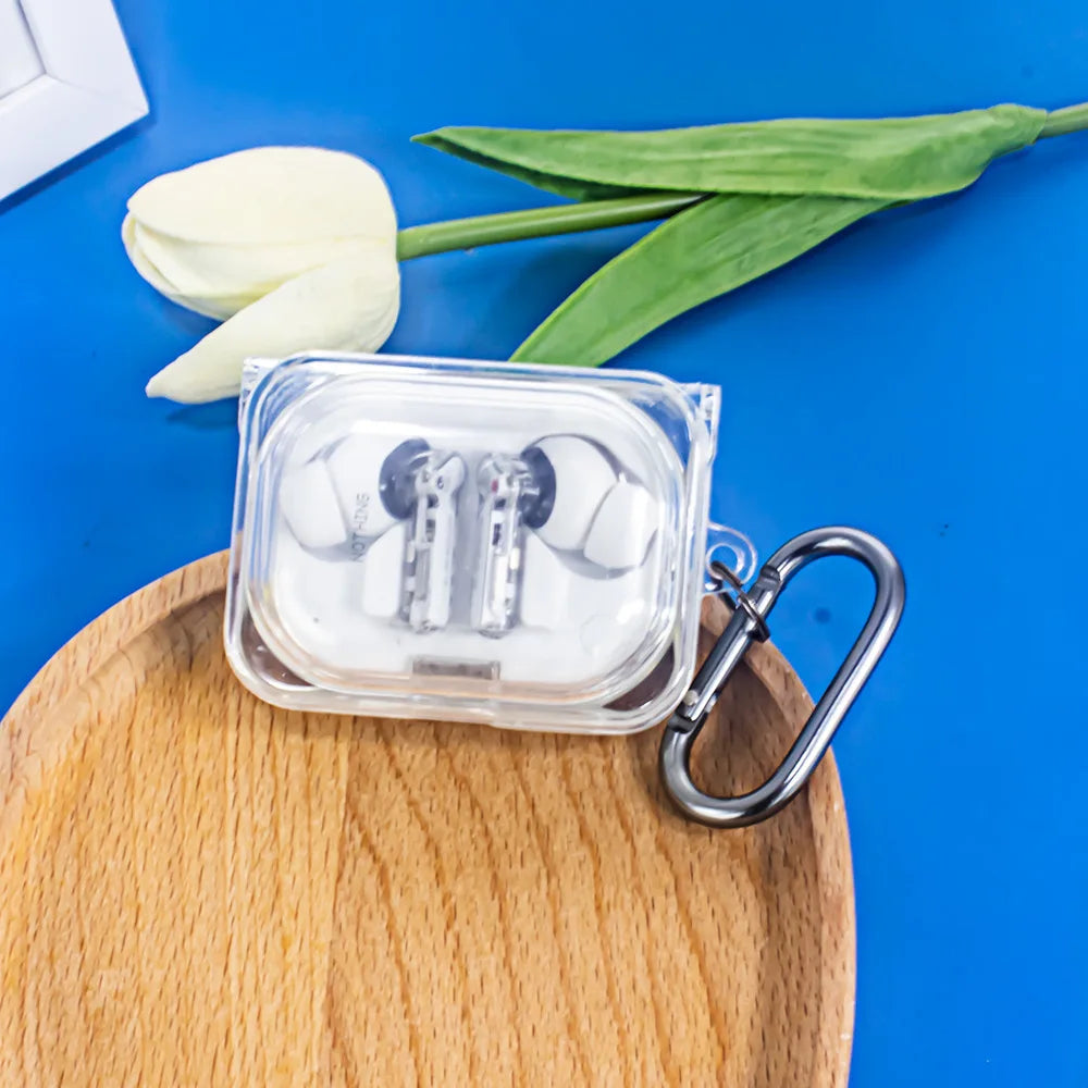 Transparent Earphone Case For Nothing Ear (A) Luxury Shockproof Cover For Nothing Ear a TPU Protective Shell with Keychain