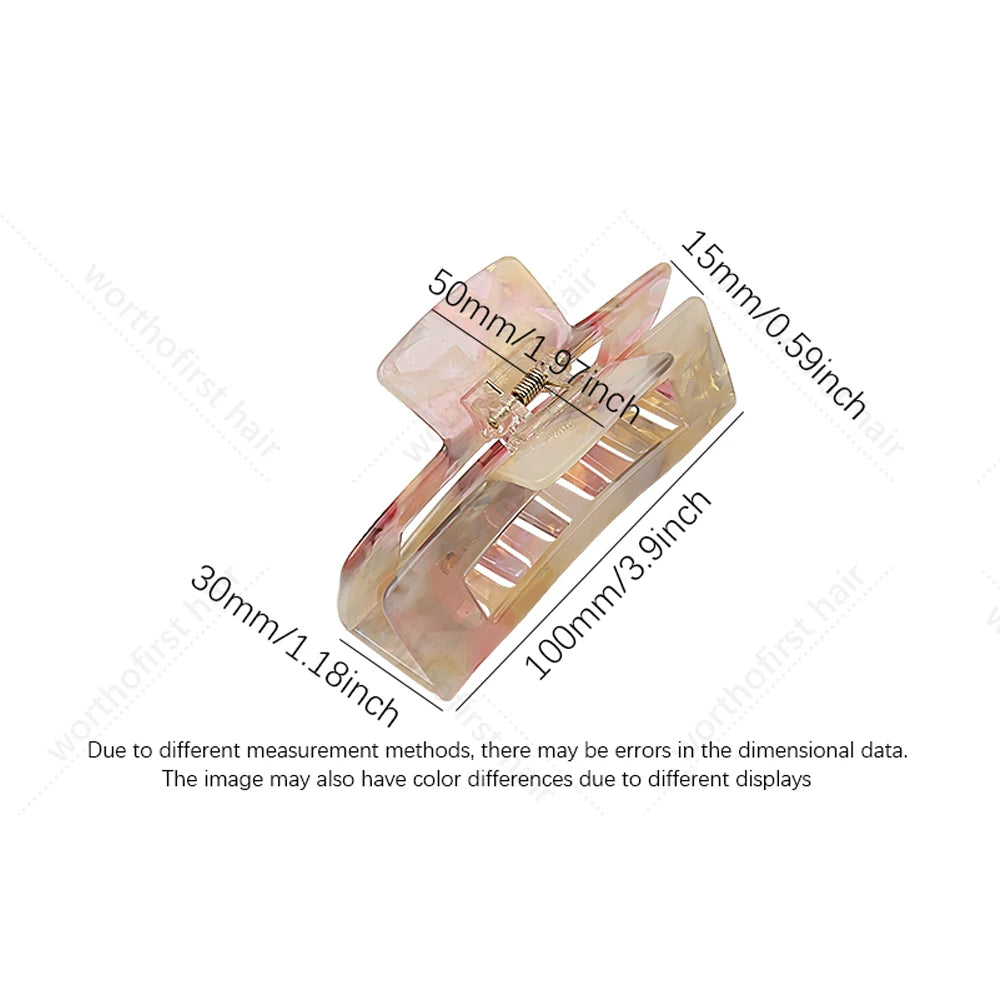 10cm Length Large Acetate Hair Clip Back Head Hairpin French Retro Mermaid Color Hair Claw Headdress Hairpin Female