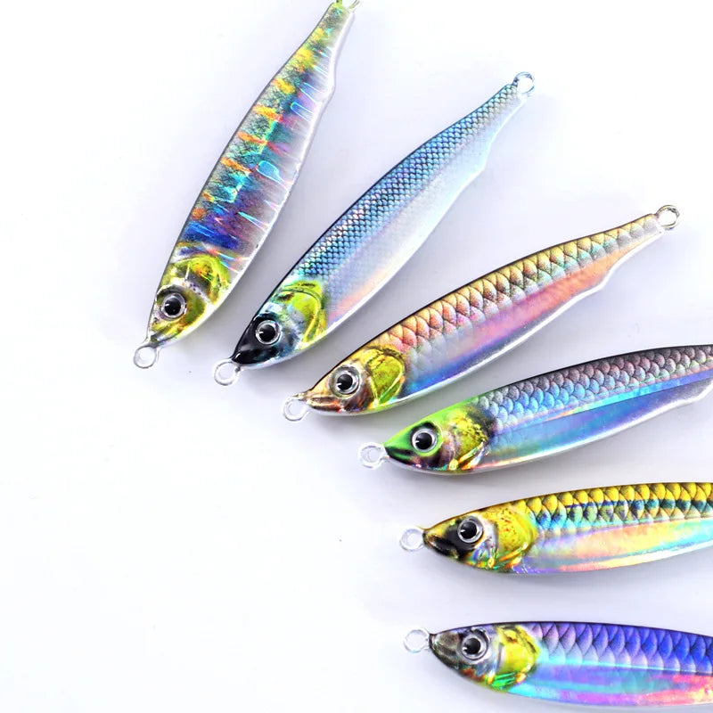 3D Print Metal Jig Fishing Shore Jigging Sea Fishing Slow Jig lifelike Micro Jigg Ultra Slim Spoon Laser Artificial Bait