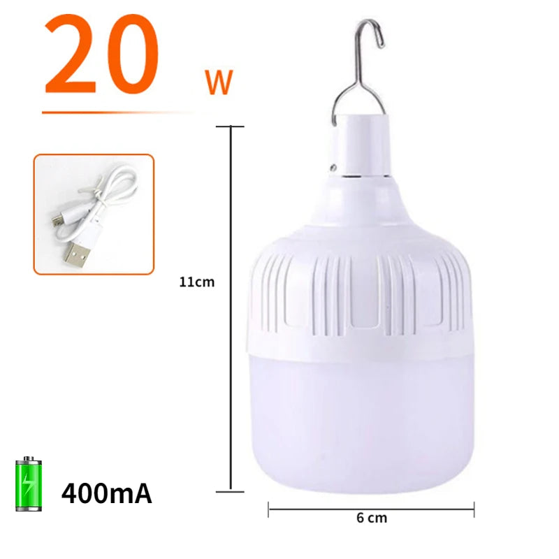 Portable Camping Light USB Rechargeable LED Emergency Lamp Bulb Hook Up Tent Light Garden Lighting Fishing Lantern Night Lights