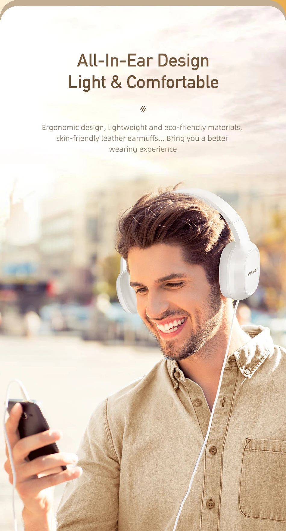 Awei GM-6 Wired Professional Headphone with Wire Control Game Wired Headset With Mic 3.5mm AUX Plug For PC Computer Laptop