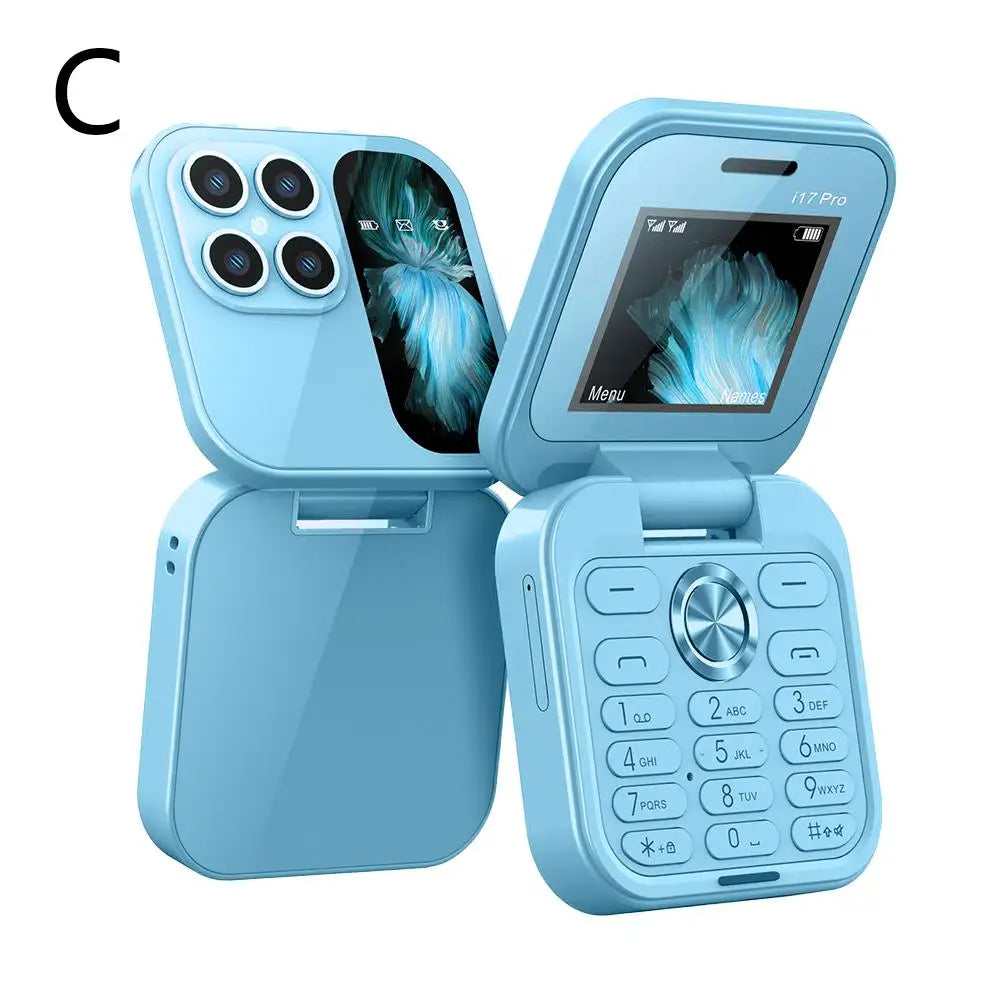 Small Foldable Mobile Phone Auto Call Record Speed Dial Dual SIM Card High Definition Rear Camera Flip Telephones Cellphones