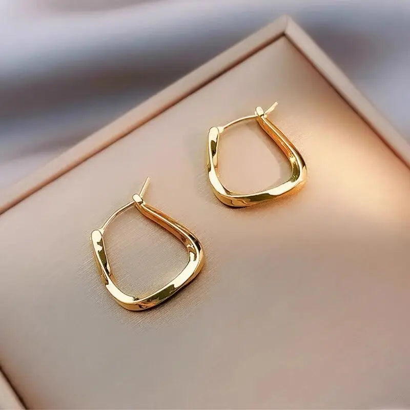 925 Sterling Silver Earrings Ear Hoop For Women Square Stud Jewelry Engagement Anniversary Gift
