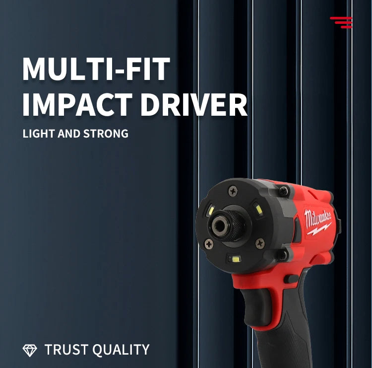 Milwaukee Brushless Cordless Electric Impact Driver Car Truck Repair Screwdriver Impact WrenchDrill Rechargable m18 Battery Tool