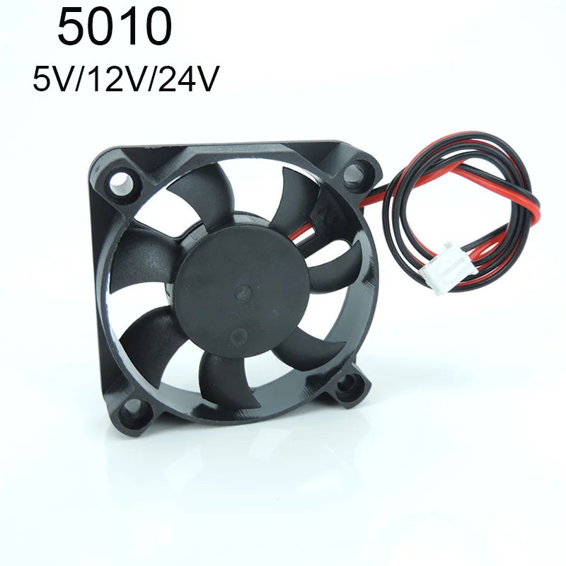 DC 5010 5V/12V/24V Computer CPU Cooler Mini Cooling Fan 50MM Small Exhaust Fan for 3D Printer 2 pin 50x50x10mm A7