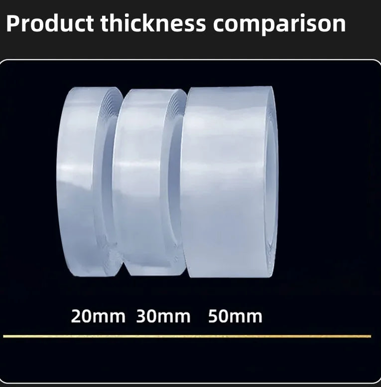 Nano Double sided Adhesive Tape Extra Strong Waterproof Transparent Traceless Tape Thickened Reusable Decorative Tape Home Tools