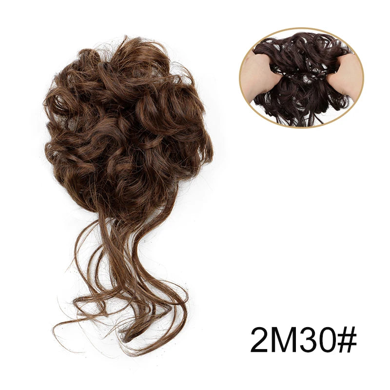 Synthetic Messy Donut Hair Buns Tousled Updo Chignon Elastic Hair Extension Hair Accessories for Women