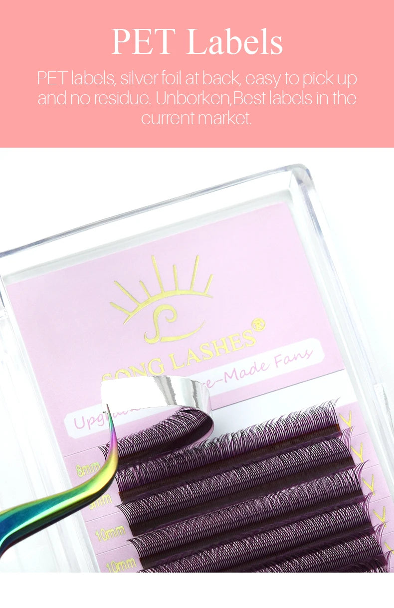 SONG LASHES Y Shape Ombre Color Lashes  Two tip C/D Curl Premade Volume Lashes Individual Eyelash Extension Supplies