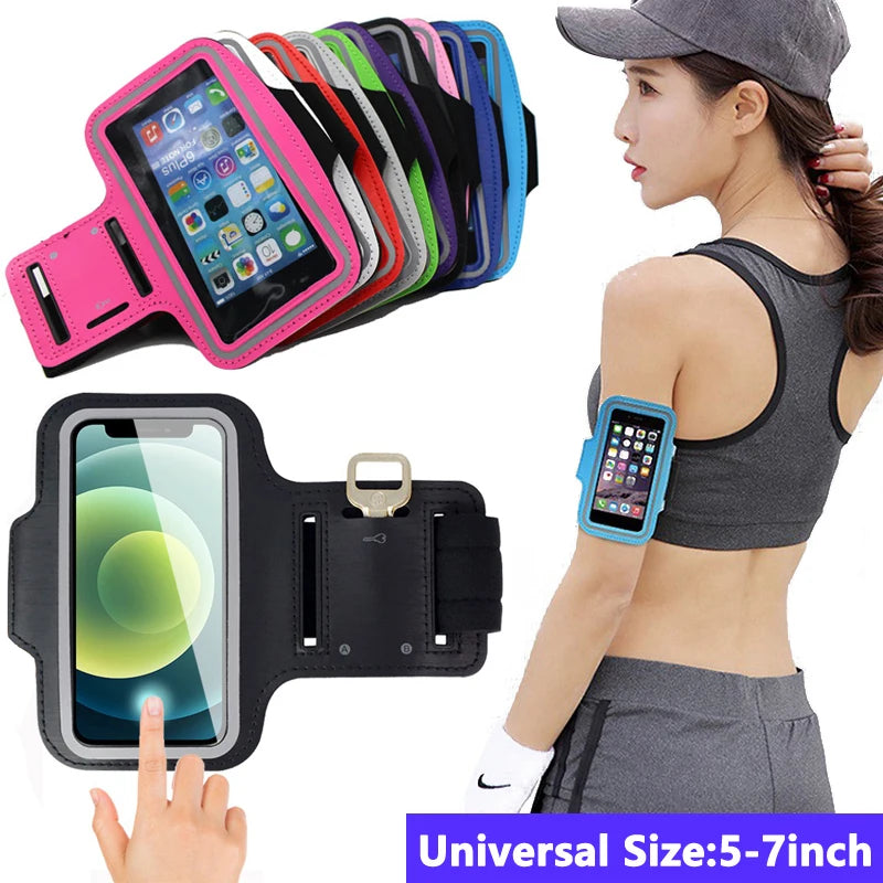 Universal 4.0-7.0 inch Mobile Phone Bag Case for iPhone 15 14 Pro Max Huawei Mate 60 Running Bracelet Holder for Armband Cases