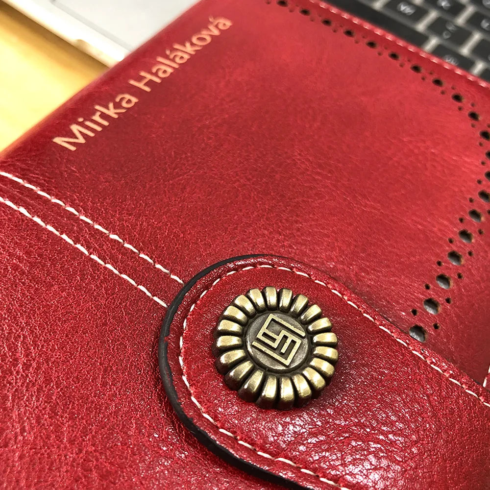 2022 New Long Women Wallets Name Engraved Phone Holder Zipper Coin Pocket Female Wallet PU Leather Card Holder Kpop Women Purse