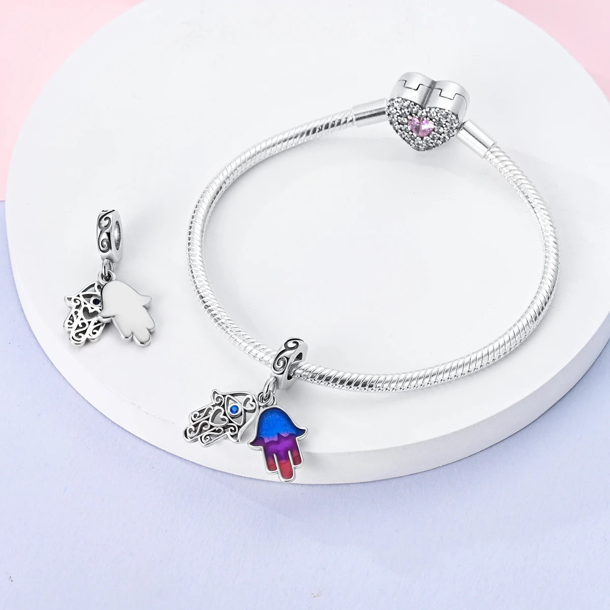 925 Silver Plated Firefly Pizza Cake Charms Fit Original Pandora Bracelet Making Fashion Jewelry