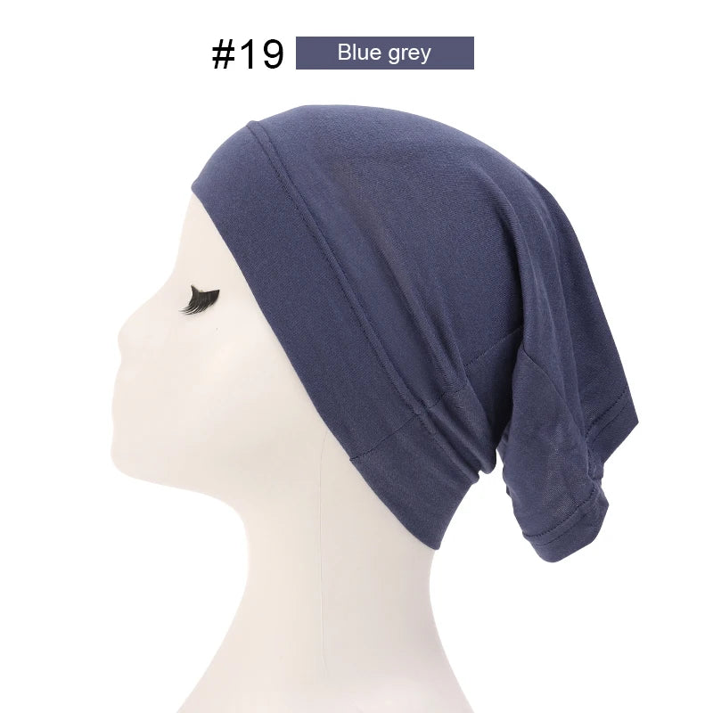 Fashion Muslim Hijab Caps Solid Underscarf Women Veil Modal Cotton Hijab Muslim Scarf Turbans Head  Women's Hijabs Hat Islamic