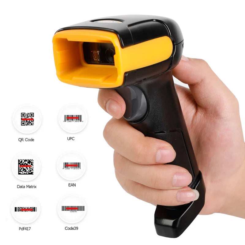 1D/2D  Supermarket Handhel  Barcode Bar  Code Scanner  Reader QR   PDF417 Bluetooth 2.4G Wireless &Wired USB Platform