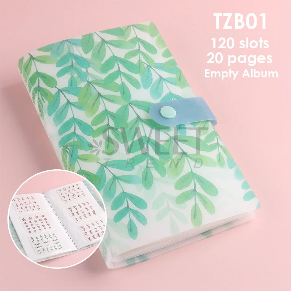 100 Slots Nail Stickers Storage Book Empty Album Collecting Decals Organizer Holder Display Notebook Manicure Nail Tools SATZB06