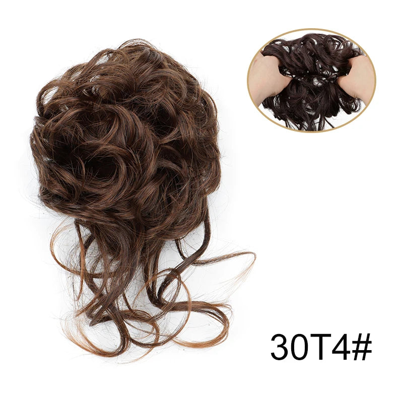 Synthetic Messy Donut Hair Buns Tousled Updo Chignon Elastic Hair Extension Hair Accessories for Women