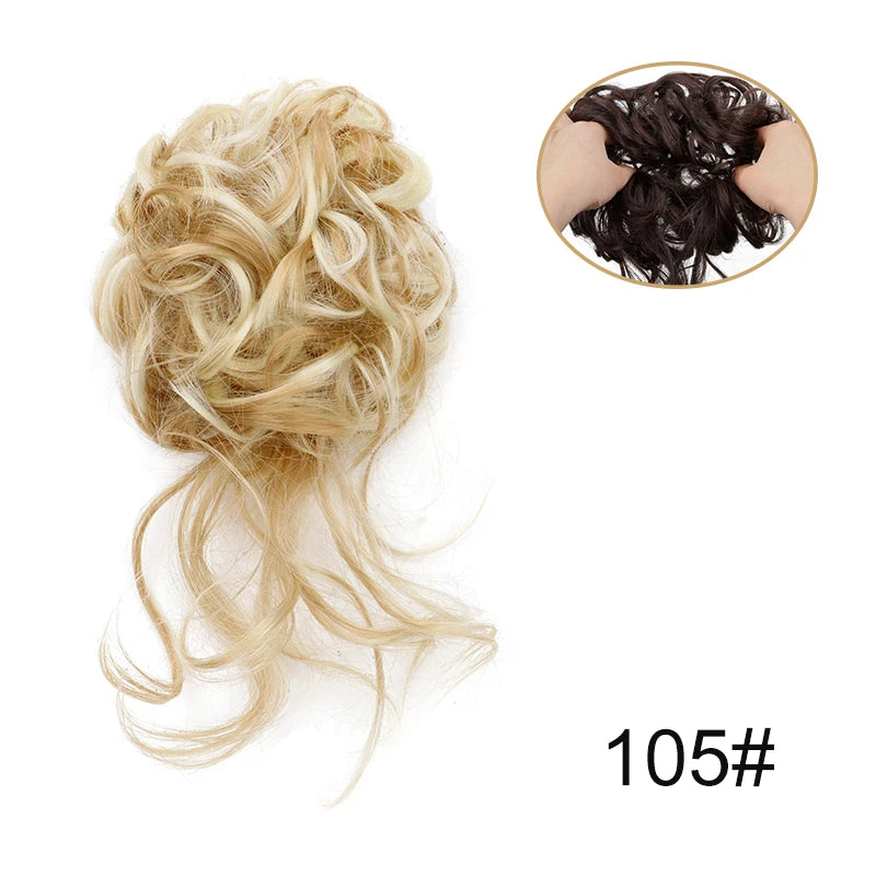 Synthetic Messy Donut Hair Buns Tousled Updo Chignon Elastic Hair Extension Hair Accessories for Women
