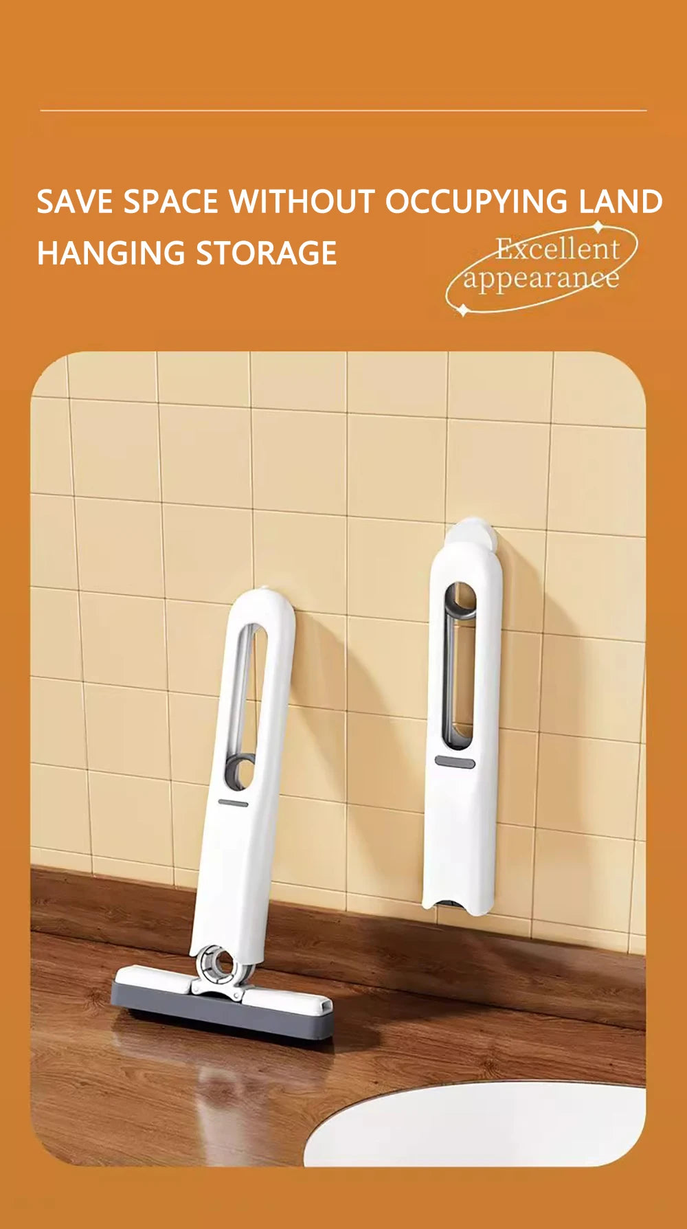 Mini Mop Self Squeeze Mop Powerful Folding Household Clean Tools No Hand Wash Strong Absorbent Mop for Bathroom Kitchen Desktop