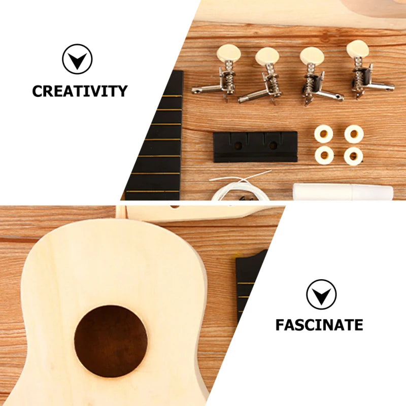 Wooden Ukulele Stringed Instrument for Beginner Musician Supplies 53.00X17.00X4.00cm Soprano Ukulele Beginner Kit Gig Bag