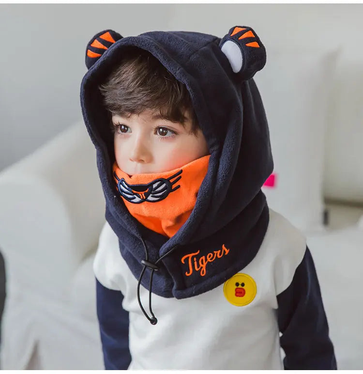 Lemonkid Kids Cartoon Animal Masked Hat Children Autumn Winter Warm Caps Child Girls Beanie Hats Boys Cycling Windproof Cap