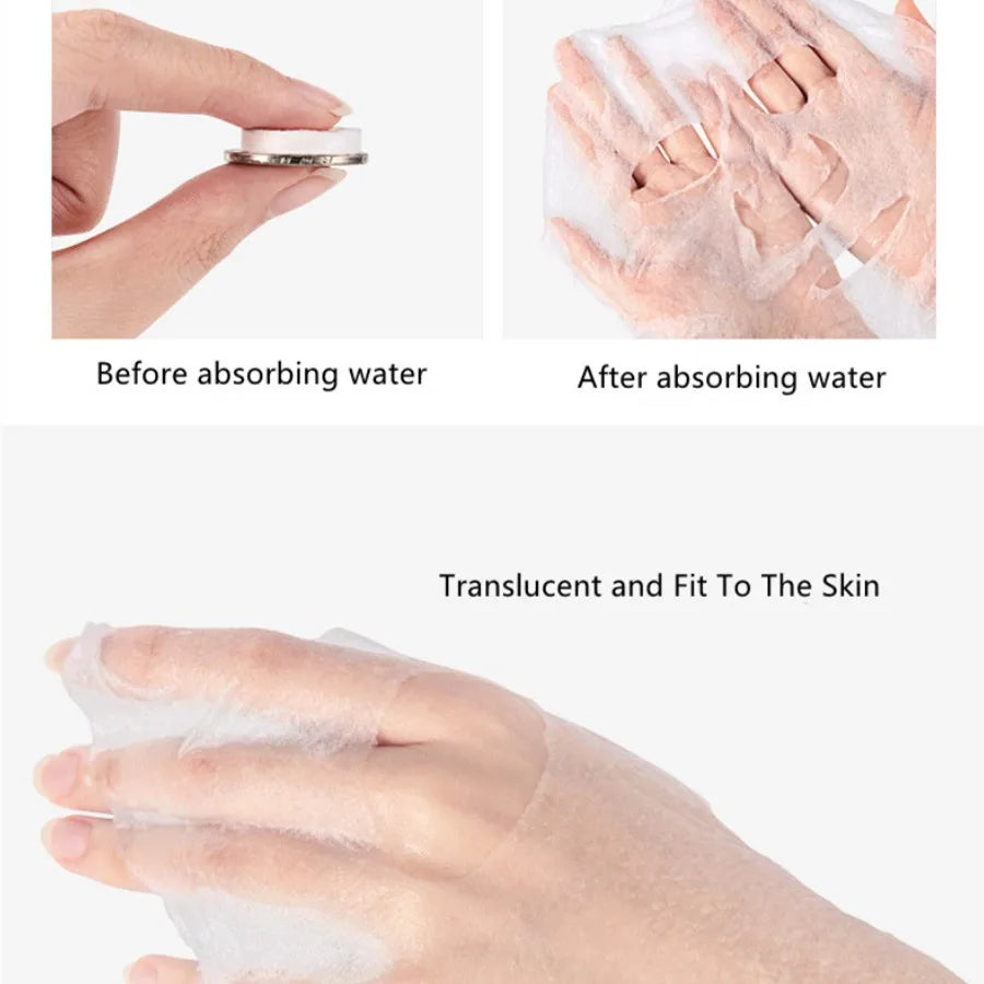 100PCS DIY Compressed Facial Mask: Disposable Non-woven Facial Mask with the Characteristics of Being Extremely Easy to Carry