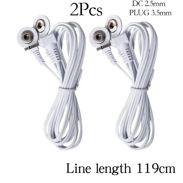 2 Way Electrode Wire Gloves 2.5mm Cable EMS Muscle Stimulator Electrode Pads TENS Unit Massage Machine Lead Wire Replacement