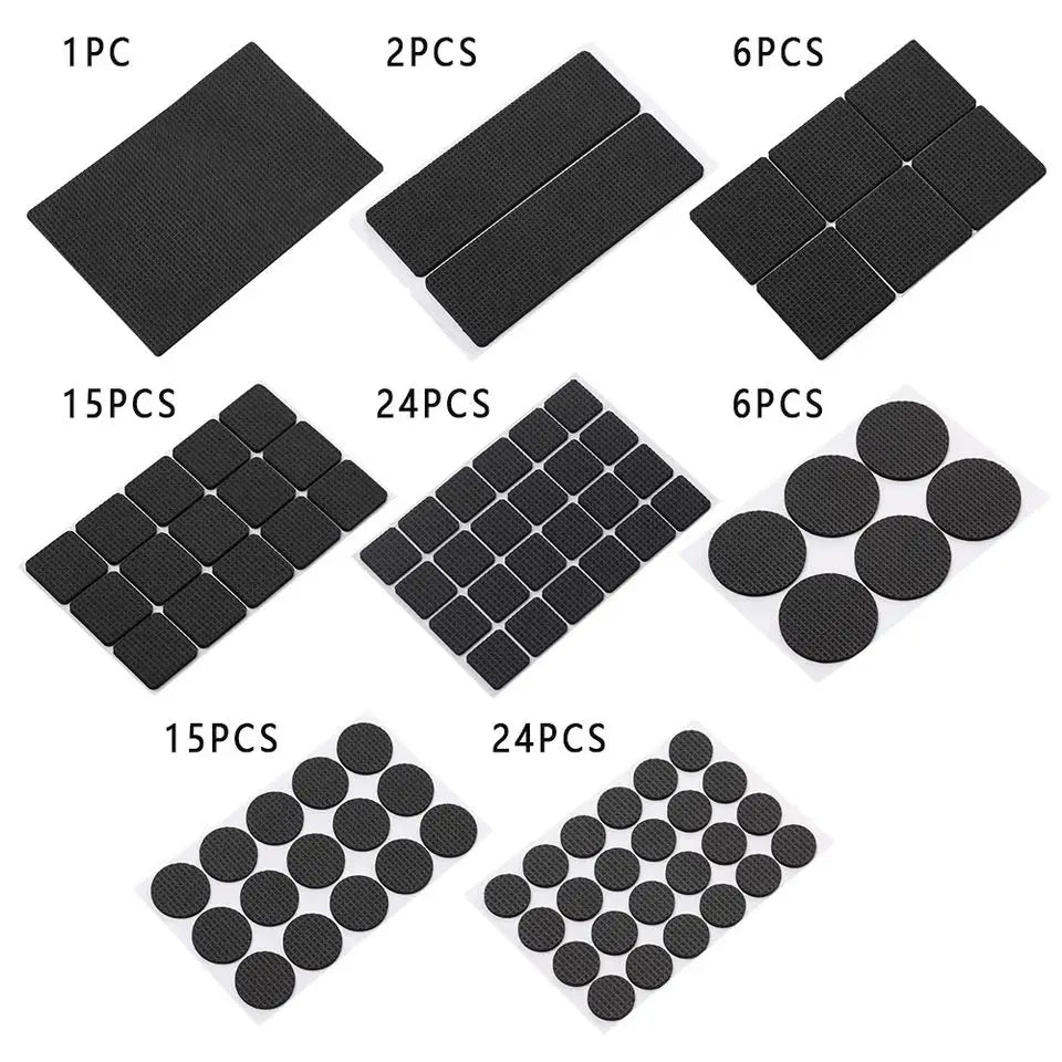 1/6/15/24pcs Furniture Pads, Adhesive Rubber DIY Furniture Feet Pad, Table Legs Stools, Chairs Mats, Table And Chair Foot Protec