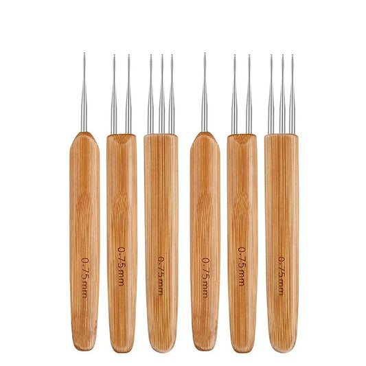 0.75MM needle size 6 pieces crochet hooks set hair braiding tools dreadlocks hair crocheting needles set