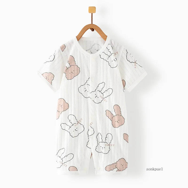 Newborn Baby Girls Boys Cotton Clothes Romper Thin Summer Jumpsuits 2024 New Cartoon Infants Baby Kids Boy Rompers