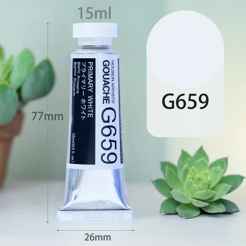 15ml Holbein Liquid Tube Packaging Watercolor Pigment Art Students Outdoor Sketch Speciality Painting Colored Fill Materials