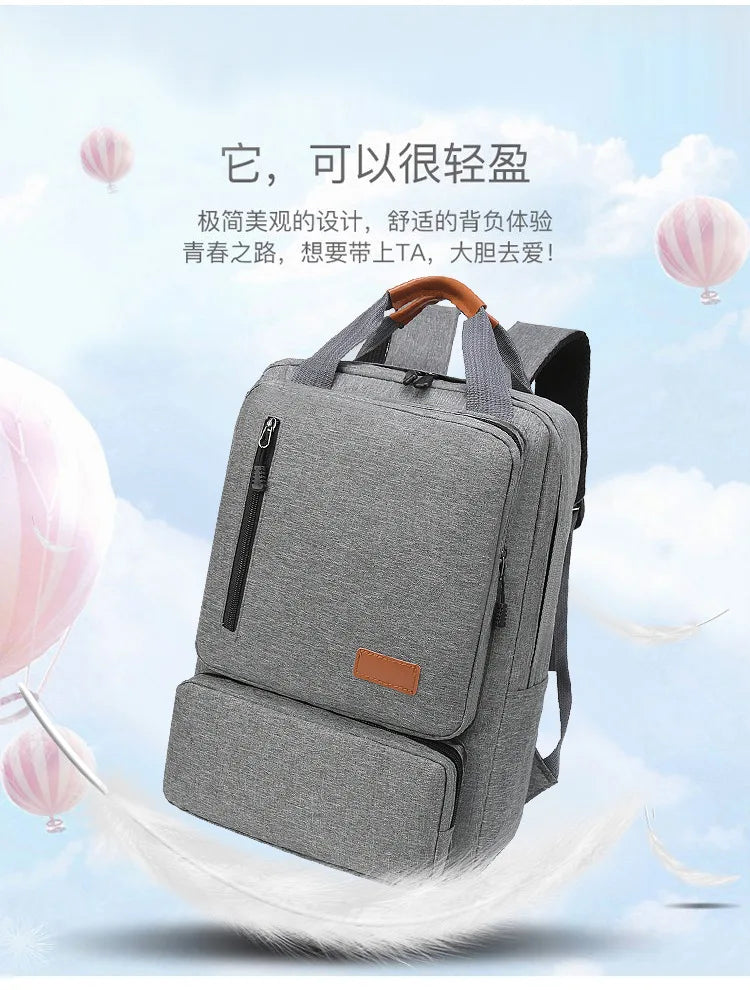 Fashionable Unisex Three-Piece Shoulder Bag Crossbody Chest Bag Lightweight Waterproof Computer Backpack Pure Colour Oxford Mate