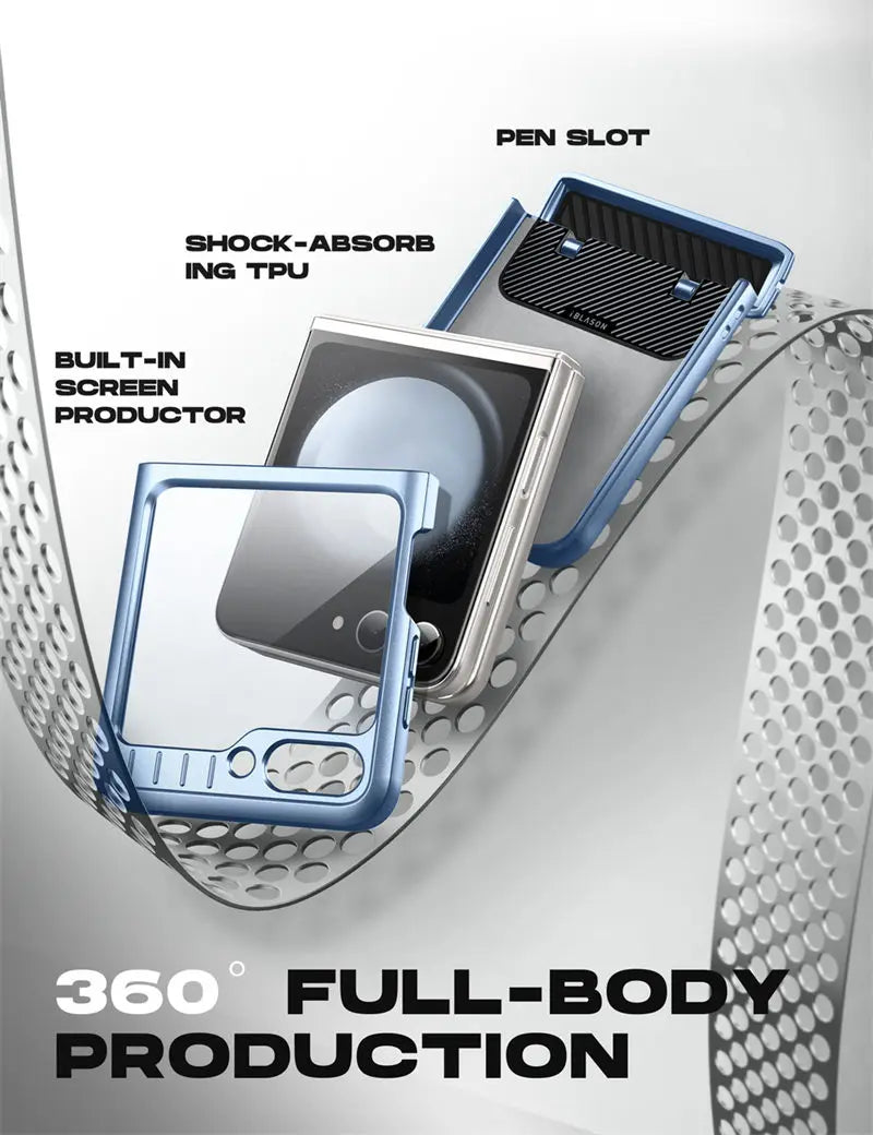 I-BLASON For Samsung Galaxy Z Flip 5 Case 5G (2023) Journey Full-Body Rugged Case with Built-in Screen Protector & Kickstand